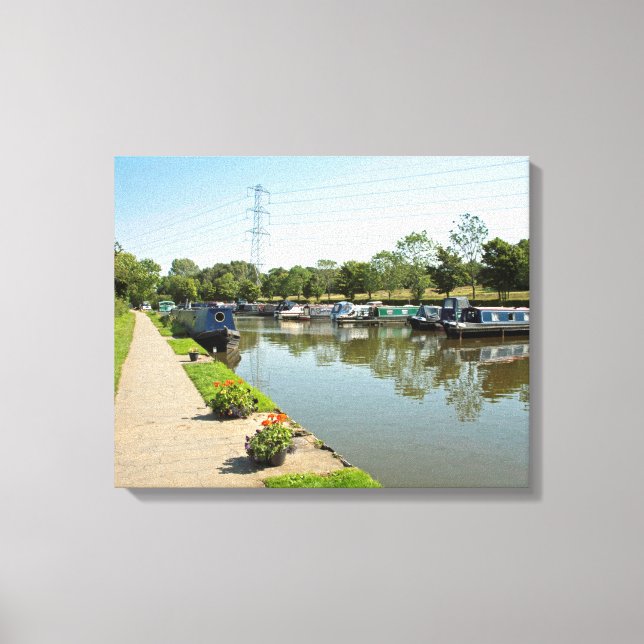 Lienzo Canal de Macclesfield Superior Poynton Cheshire (Anverso)