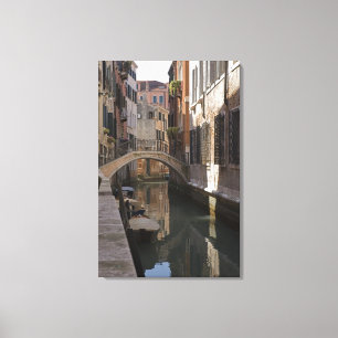 Lienzo Canales de Venecia y puente de piedra