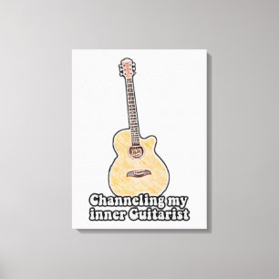 Lienzo Canalizando mi guitarrista interno.palabra de guit