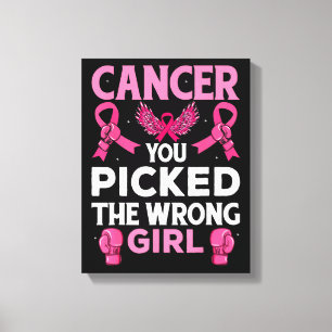 Lienzo Cáncer que has cogido los guantes de boxeo Chica e
