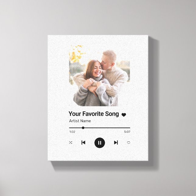 Lienzo Canción favorita personalizado una (Anverso)