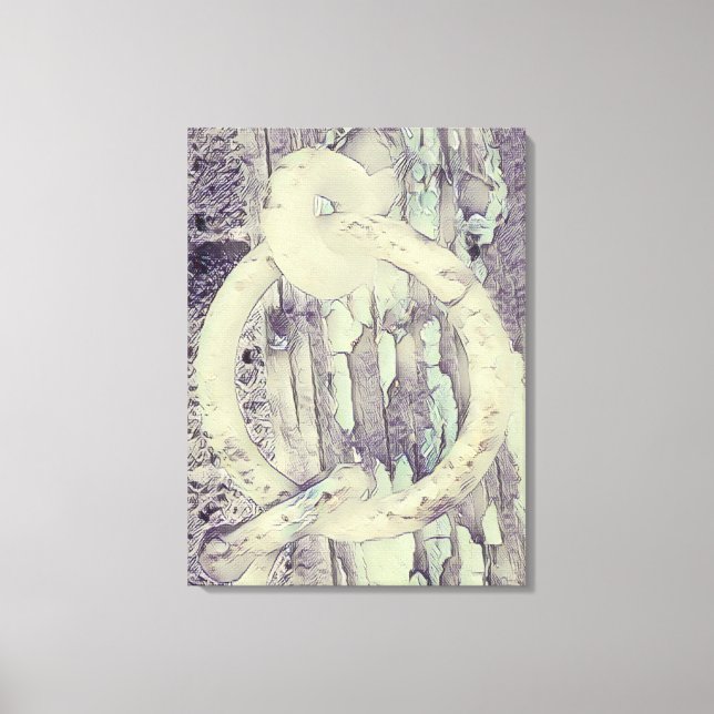 Lienzo candado antiguo de anillo y gancho al estilo carbó (Anverso)