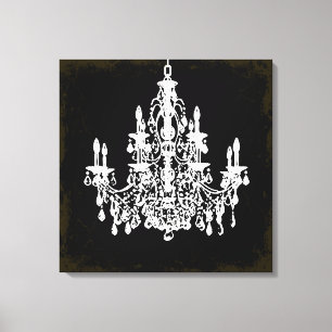 Lienzo Candil de cristal/color DIY vintage de PixDezines
