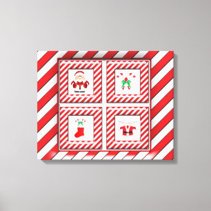 Lienzo Candy Canes y Santa