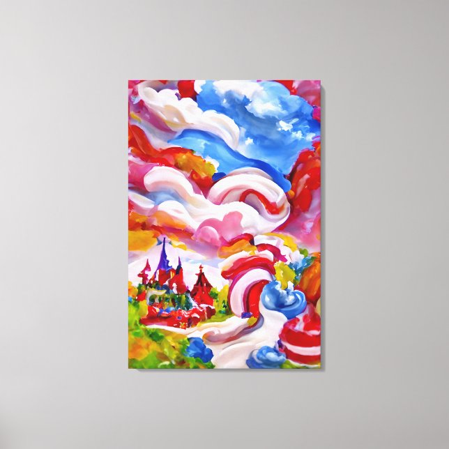 Lienzo Candyland Wonderland Blue Sky White Nubes (Anverso)