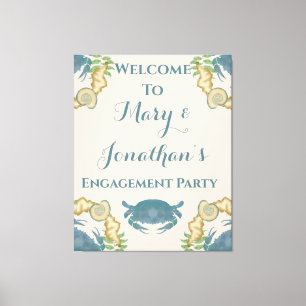 Lienzo Cangrejo Cangrejos azules de color de fiesta, comp