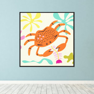 Lienzo Cangrejo de Cáncer Folkart Boho Resumen Zodiac