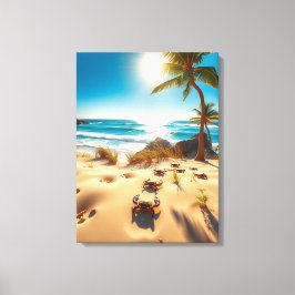 Lienzo Cangrejos de mar en playa tropical – Océano sereno