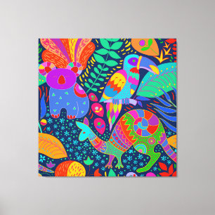 Lienzo Canguro de loro de la jungla australiana Koala