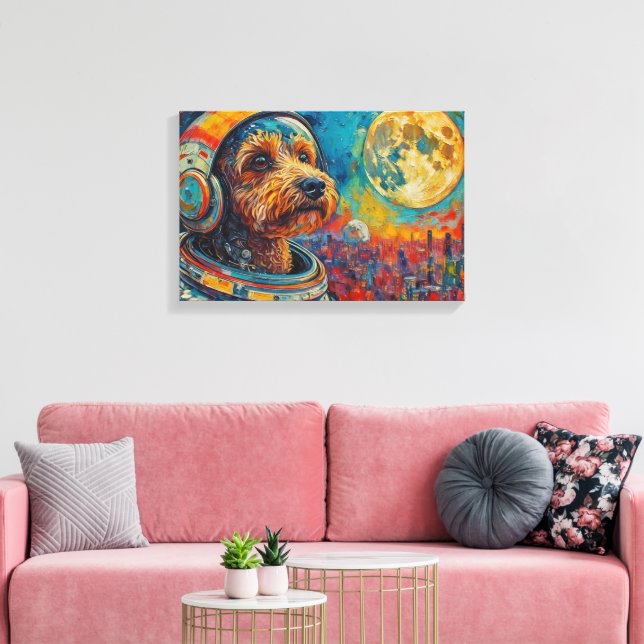 LIENZO CANICHE EN EL ESPACIO (Insitu (Sala de estar))
