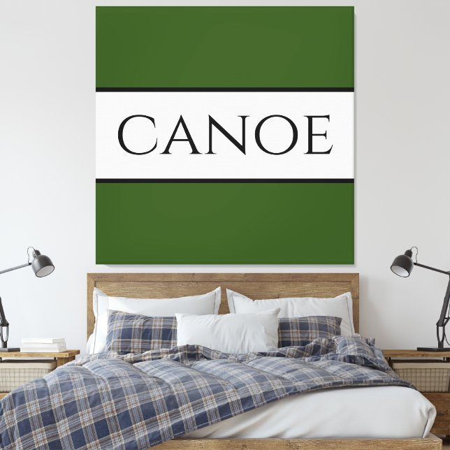 Lienzo CANOE Wide Forest Green White Summer Strips (Insitu(Dormitorio))