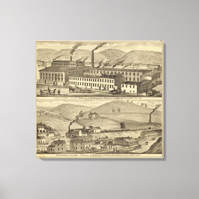 Lienzo Cañón de cocinas, tiendas de confección (Anverso)