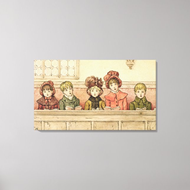 Lienzo Cantando en la iglesia (p/c en el papel) (Anverso)