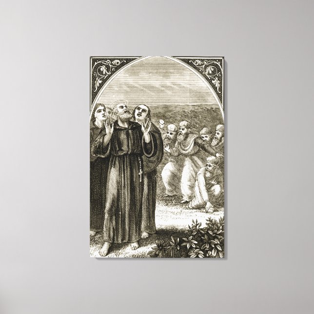 Lienzo Cantando San Columba, y atacado por los druidas, (Anverso)