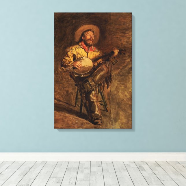 Lienzo Cantando vaquero antiguo por Thomas Eakins (Insitu (piso de madera))
