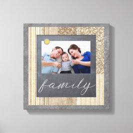 Lienzo Canto de fotos de la familia Chalkboard