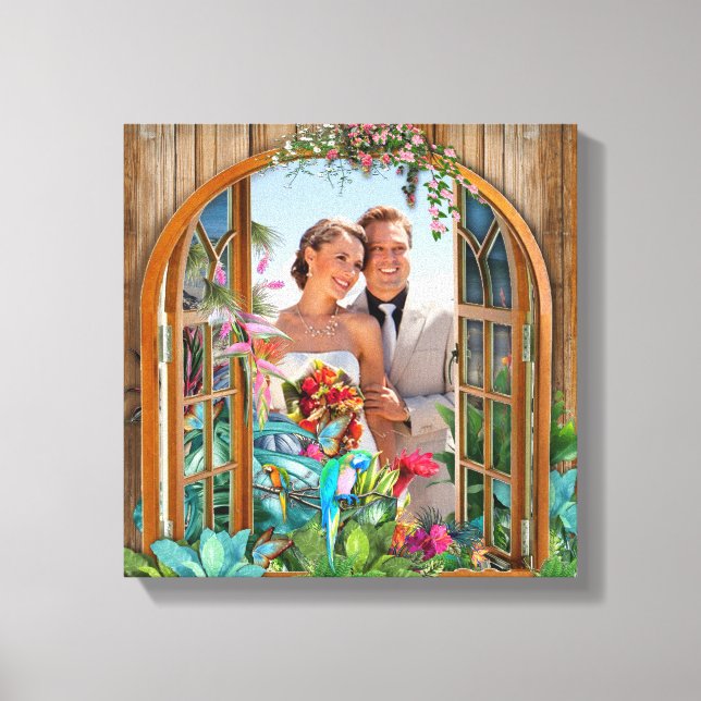 Lienzo Canto de fotos de la playa del Paraíso de la Flora (Anverso)