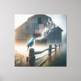 Lienzo Canto de pájaro azul