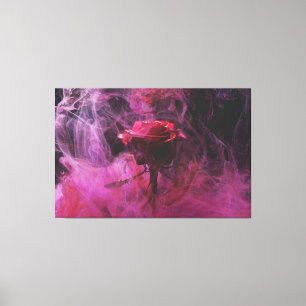 Lienzo Canto de pared de Rosa de humo