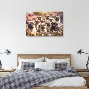 Lienzo Canto de perro de pug