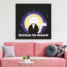 Lienzo Canva de Cat, License to Meow