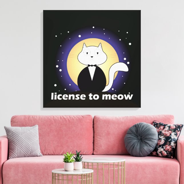 Lienzo Canva de Cat, License to Meow (Insitu (Sala de estar))