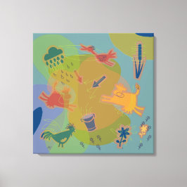 Lienzo canvas animals cow chicken