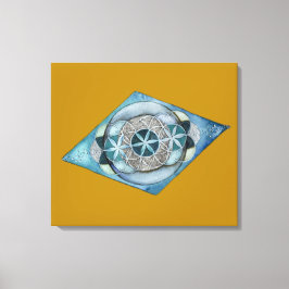 Lienzo Canvas Atlantic Blue with Sacred Geometry Design 
