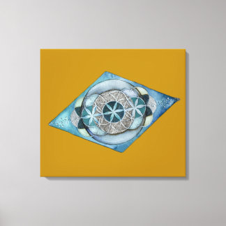 Lienzo Canvas Atlantic Blue with Sacred Geometry Design