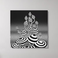Canvas Black & White Magic Mushrooms 1 m².