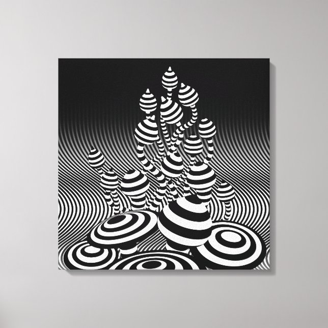 Lienzo Canvas Black & White Magic Mushrooms 1 m². (Anverso)