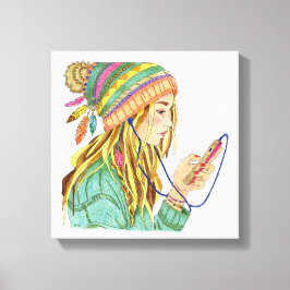 Lienzo Canvas Boho Gorra Chica