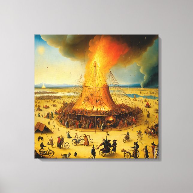 Lienzo Canvas Burning Man in Boschian Vision (Anverso)