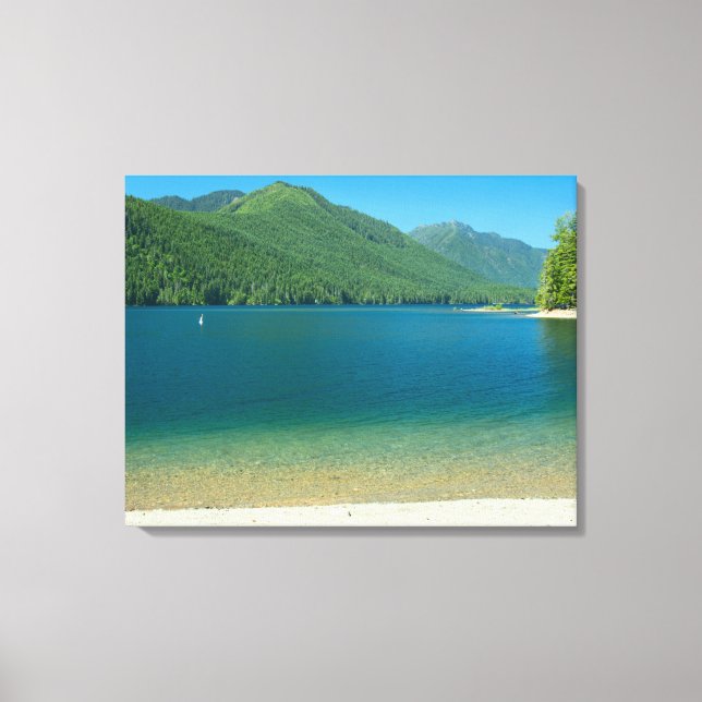 Lienzo Canvas de 3 paneles de verano de Lake Cushman (Anverso)