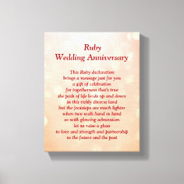 Lienzo Canvas de aniversario de Ruby Boda