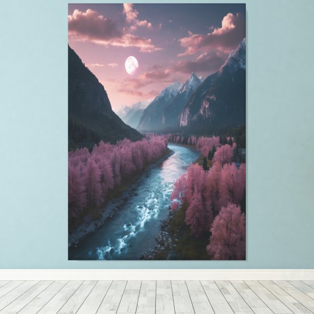 Lienzo Canvas de brillo lunar - Dreamy Night Sky Art (Insitu (piso de madera))