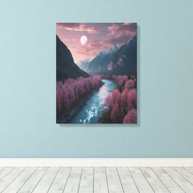 Lienzo Canvas de brillo lunar - Dreamy Night Sky Art (Insitu (piso de madera))