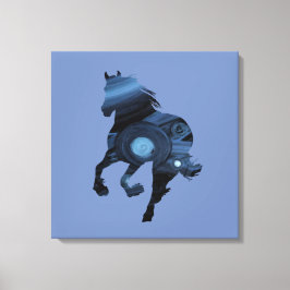 Lienzo Canvas de caballos azules