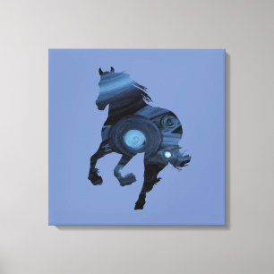 Lienzo Canvas de caballos azules