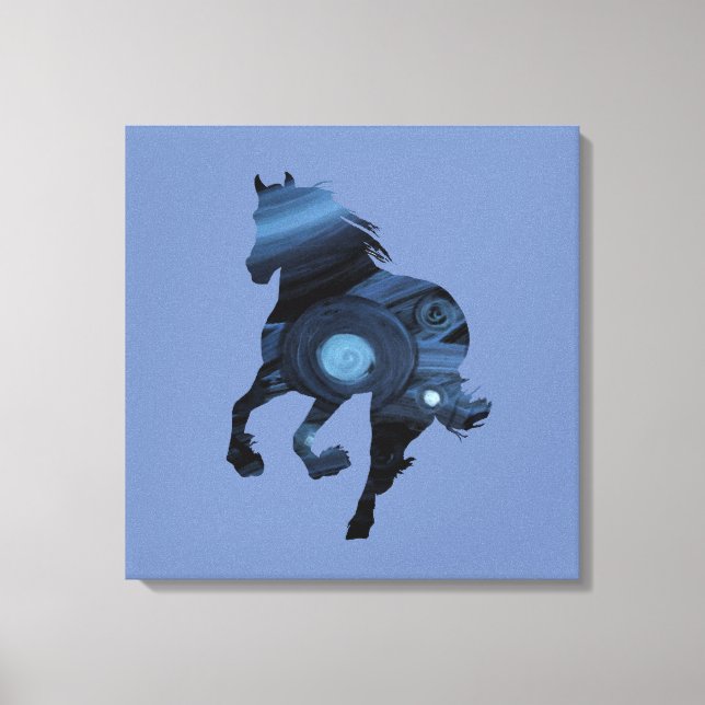 Lienzo Canvas de caballos azules (Anverso)