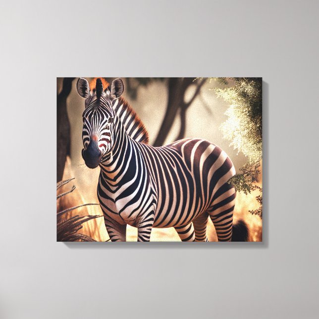 Lienzo Canvas de cebra - Jungla (Anverso)