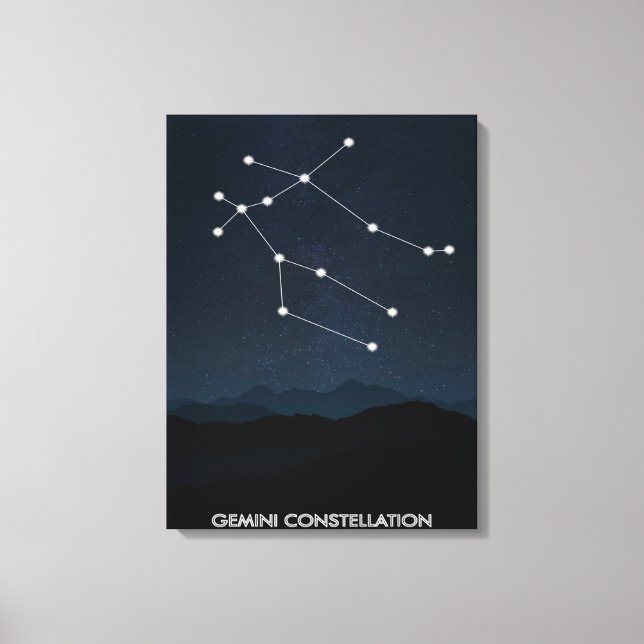 Lienzo Canvas de constelación de Gemini | Bonita Decoraci (Anverso)