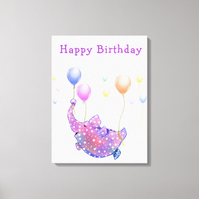 Lienzo Canvas de cumpleaños Imprimir regalo Funny Elefant (Anverso)