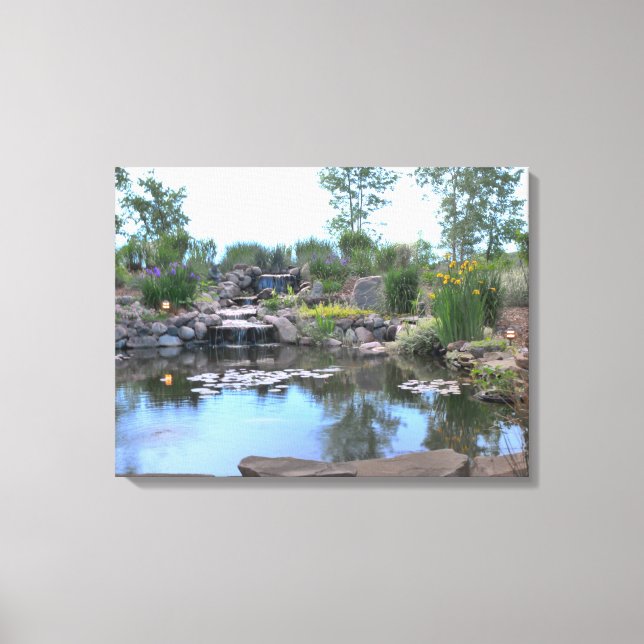 Lienzo Canvas de estanque Koi Pond de 3 niveles (Anverso)