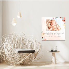 Lienzo Canvas de fotos de recién nacidos con estadísticas