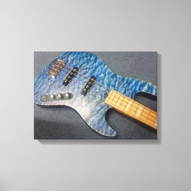Lienzo Canvas de guitarra de soplo de onda azul (Anverso)