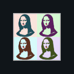 Lienzo Canvas de la Mona Lisa de Pop Art Transparente<br><div class="desc">Arte pop transparente Mona Lisa o La Gioconda,  de Leonardo Da Vinci,  con labios rojos y ojos verdes al estilo de afiches vintage</div>