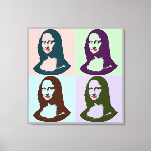 Lienzo Canvas de la Mona Lisa de Pop Art Transparente (Anverso)