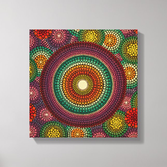 Lienzo Canvas de Mandala con arco iris (Anverso)