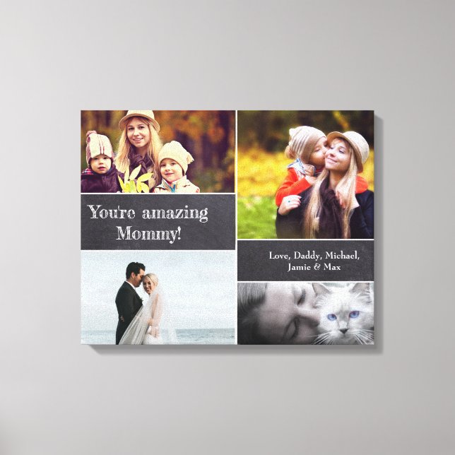Lienzo "Canvas de memoria de mamá: Collage de fotos perso (Anverso)